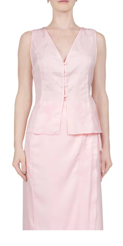 Ciao Lucia Rina Embroidered Top In Ballet In Pink