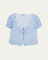 Ciao Lucia Risi Gingham Button-front Top