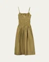Ciao Lucia Russo Smocked Cotton Midi Dress