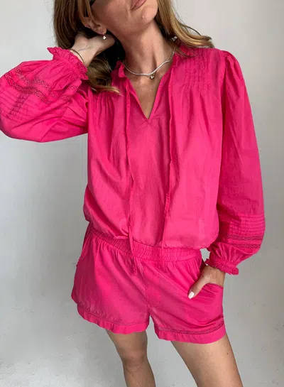 Ciao Lucia Salm Long Sleeve Top In Guava In Pink