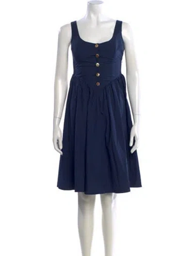 Pre-owned Ciao Lucia Scoop Neck Knee-length Dress In Blue