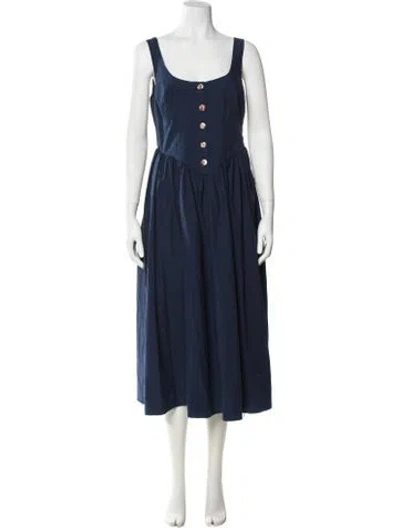 Pre-owned Ciao Lucia Scoop Neck Long Dress In Blue