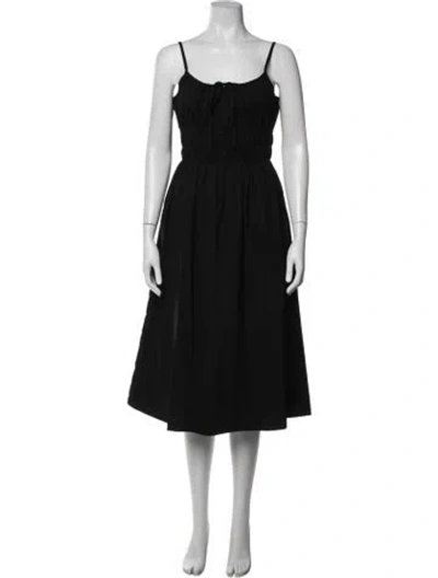 Pre-owned Ciao Lucia Scoop Neck Midi Length Dress In Black