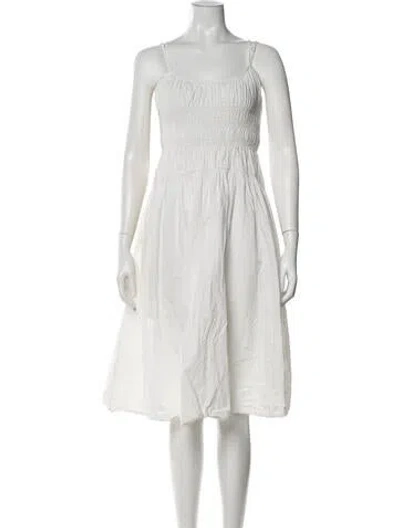 Pre-owned Ciao Lucia Scoop Neck Midi Length Dress In White