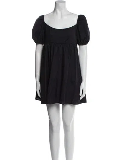 Pre-owned Ciao Lucia Scoop Neck Mini Dress In Black