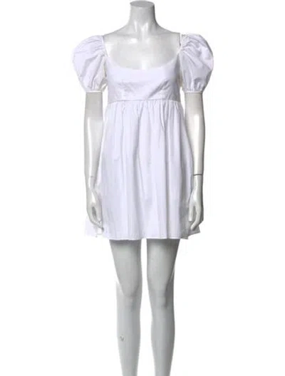 Pre-owned Ciao Lucia Scoop Neck Mini Dress In White