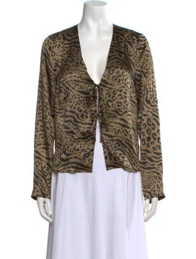 Pre-owned Ciao Lucia Silk Animal Print Top In Multi