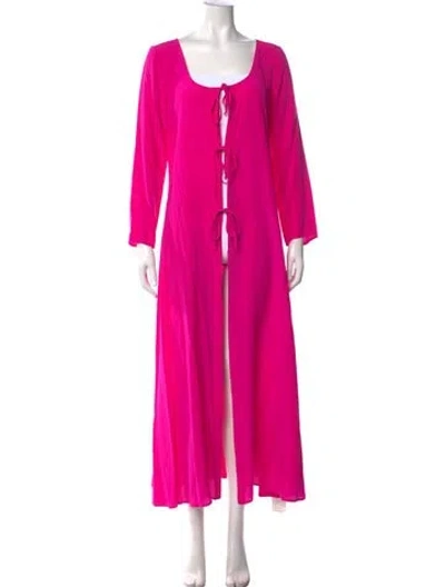 Pre-owned Ciao Lucia Silk Long Dress In Pink