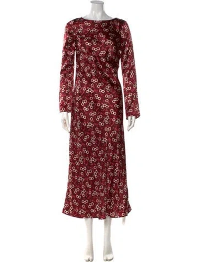 Pre-owned Ciao Lucia Silk Long Dress W/ Tags In Red