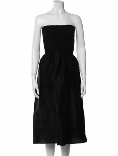 Pre-owned Ciao Lucia Silk Midi Length Dress In Black