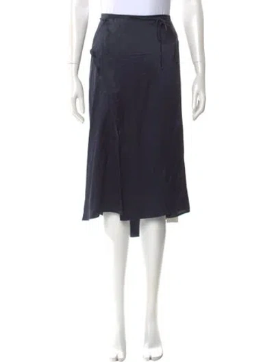 Pre-owned Ciao Lucia Silk Midi Length Skirt In Blue