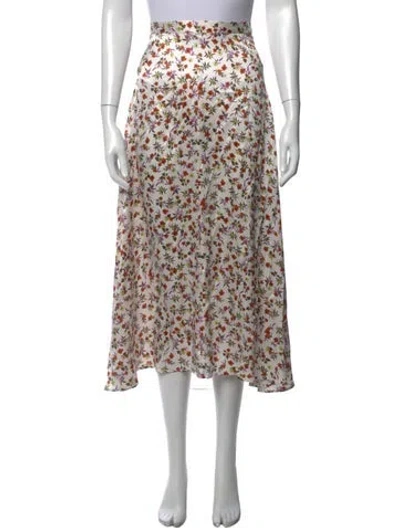 Pre-owned Ciao Lucia Silk Midi Length Skirt In White