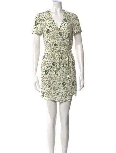 Pre-owned Ciao Lucia Silk Mini Dress In Green/neutrals