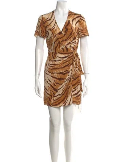 Pre-owned Ciao Lucia Silk Mini Dress In Neutral