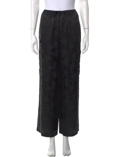 Pre-owned Ciao Lucia Silk Wide Leg Pants In Black