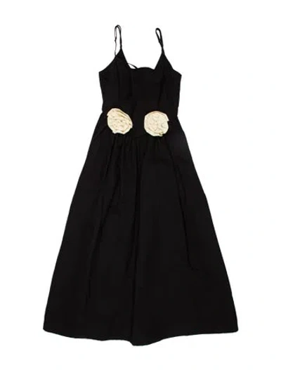 Pre-owned Ciao Lucia Square Neckline Knee-length Dress In Black