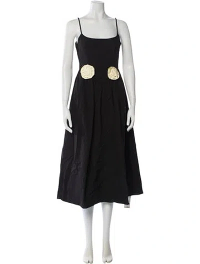 Pre-owned Ciao Lucia Square Neckline Knee-length Dress In Black