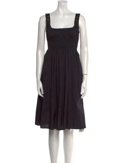 Pre-owned Ciao Lucia Square Neckline Knee-length Dress In Black