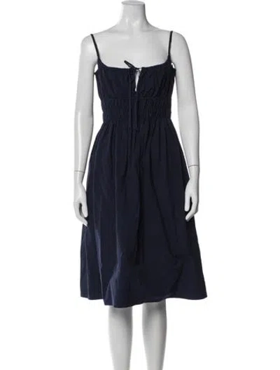 Pre-owned Ciao Lucia Square Neckline Knee-length Dress In Blue