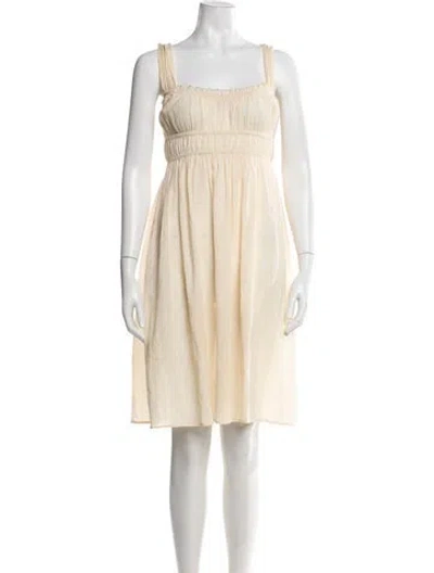 Pre-owned Ciao Lucia Square Neckline Knee-length Dress In Neutral