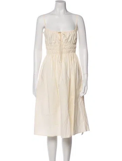 Pre-owned Ciao Lucia Square Neckline Knee-length Dress In Neutral