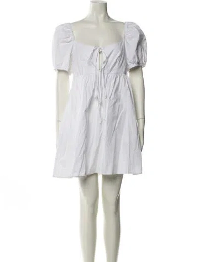 Pre-owned Ciao Lucia Square Neckline Knee-length Dress In White