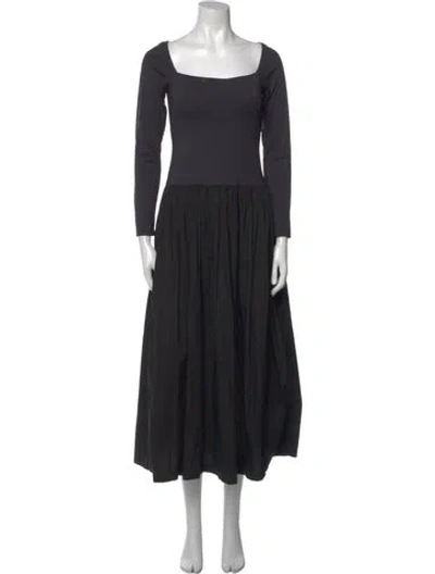 Pre-owned Ciao Lucia Square Neckline Long Dress In Black