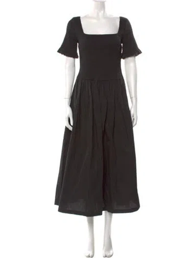 Pre-owned Ciao Lucia Square Neckline Long Dress In Black