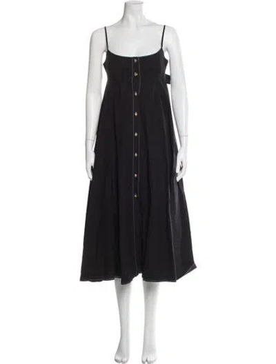 Pre-owned Ciao Lucia Square Neckline Long Dress In Black