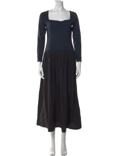 Pre-owned Ciao Lucia Square Neckline Long Dress In Black