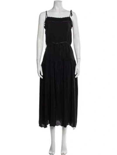 Pre-owned Ciao Lucia Square Neckline Long Dress In Black