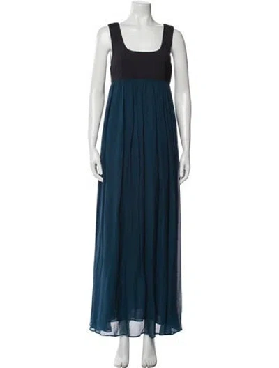 Pre-owned Ciao Lucia Square Neckline Long Dress In Blue
