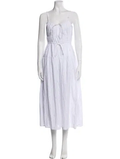 Pre-owned Ciao Lucia Square Neckline Long Dress In Gray