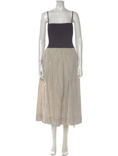 Pre-owned Ciao Lucia Square Neckline Long Dress In Neutral