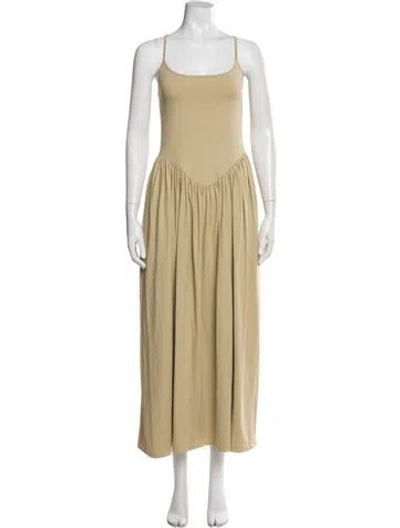 Pre-owned Ciao Lucia Square Neckline Long Dress In Neutral