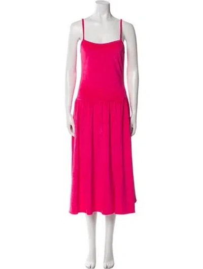 Pre-owned Ciao Lucia Square Neckline Long Dress In Pink