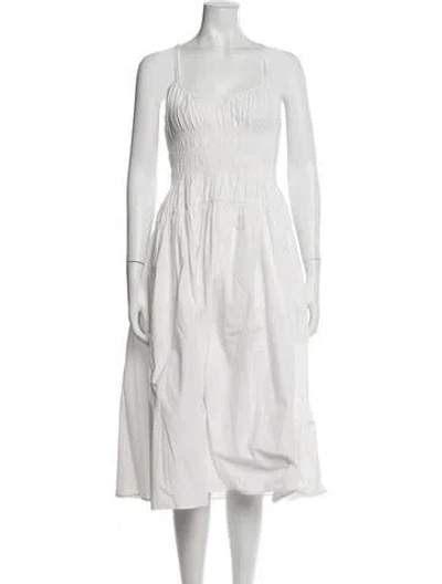 Pre-owned Ciao Lucia Square Neckline Long Dress In White