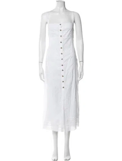 Pre-owned Ciao Lucia Square Neckline Long Dress In White