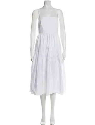 Pre-owned Ciao Lucia Square Neckline Long Dress In White