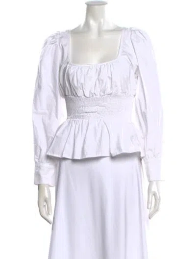 Pre-owned Ciao Lucia Square Neckline Long Sleeve Blouse W/ Tags In White