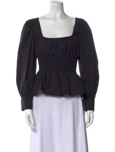 Pre-owned Ciao Lucia Square Neckline Long Sleeve Crop Top In Black