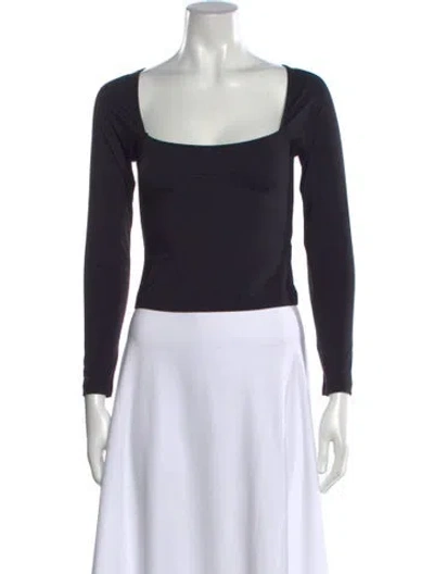 Pre-owned Ciao Lucia Square Neckline Long Sleeve Top In Black