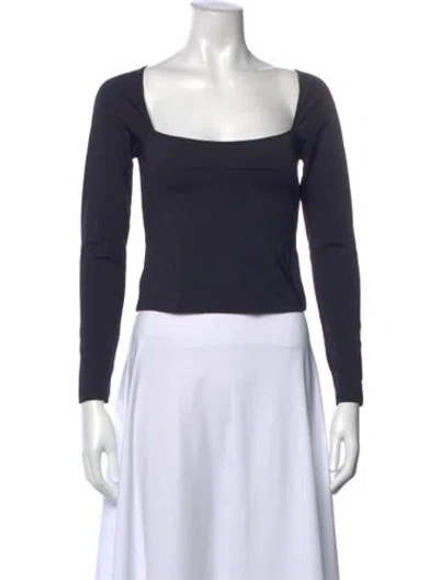 Pre-owned Ciao Lucia Square Neckline Long Sleeve Top In Blue