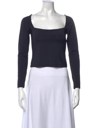 Pre-owned Ciao Lucia Square Neckline Long Sleeve Top In Blue