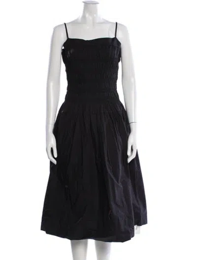 Pre-owned Ciao Lucia Square Neckline Midi Length Dress In Black