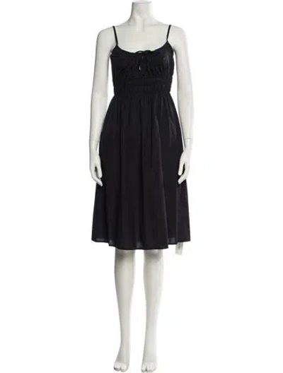Pre-owned Ciao Lucia Square Neckline Midi Length Dress In Black