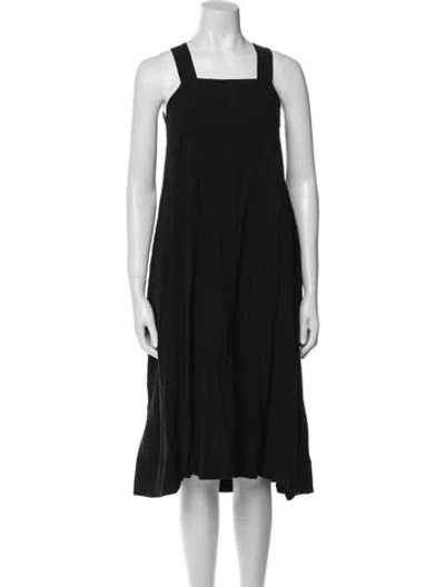 Pre-owned Ciao Lucia Square Neckline Midi Length Dress In Black