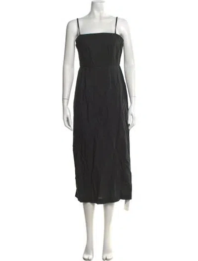 Pre-owned Ciao Lucia Square Neckline Midi Length Dress In Black
