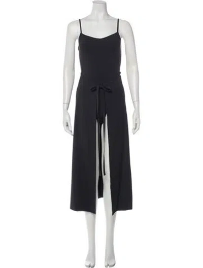 Pre-owned Ciao Lucia Square Neckline Midi Length Dress In Black