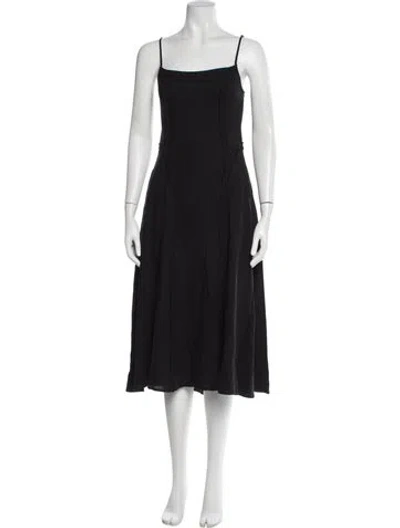 Pre-owned Ciao Lucia Square Neckline Midi Length Dress In Black